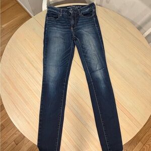 American Eagle Outfitters Women's Blue High Rise Jegging Jeans